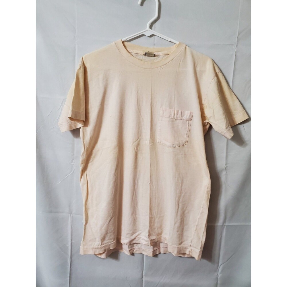 Vintage Palmetto's T Shirt Men's Medium Cream Color Single Stitch Front Pocket